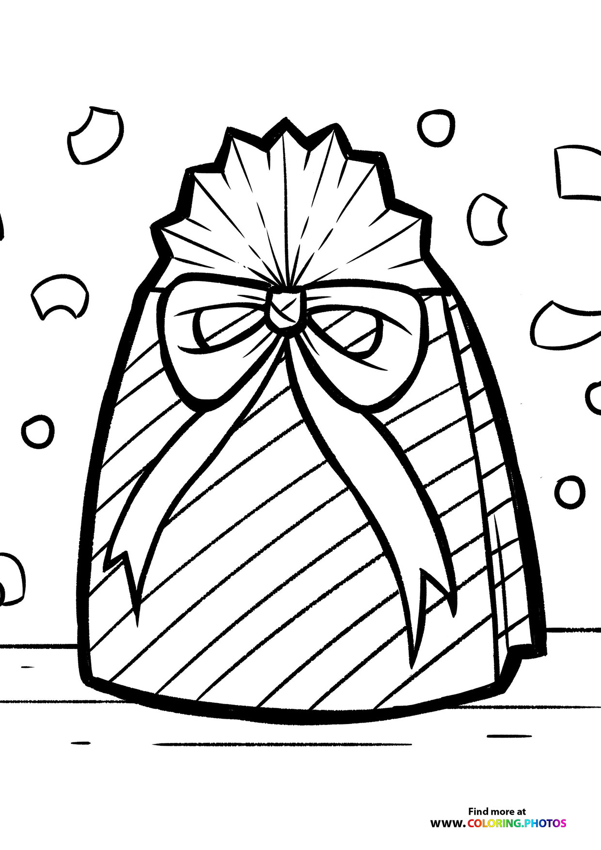 Beutiful Birthday present coloring page