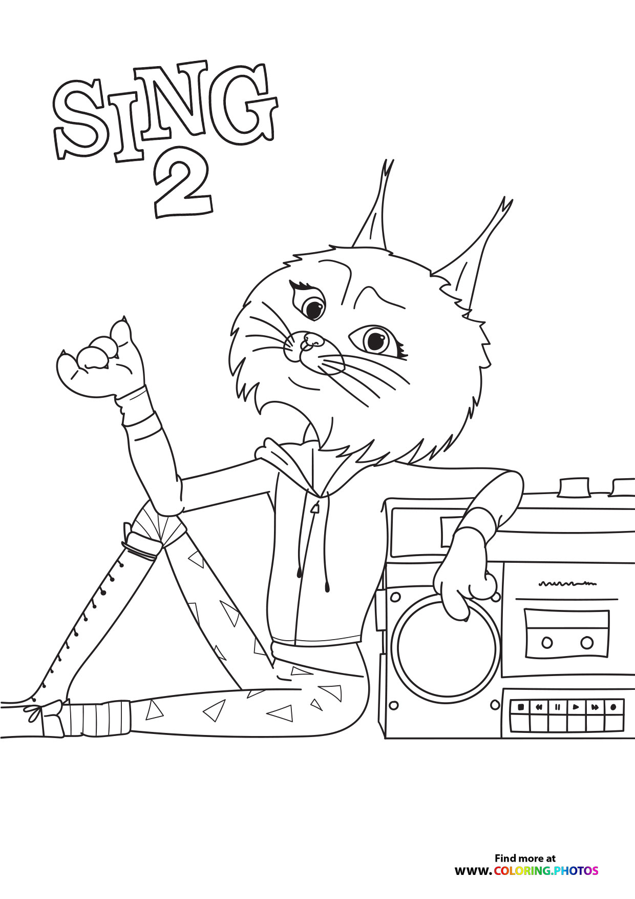 Nooshy from Sing 2 coloring page