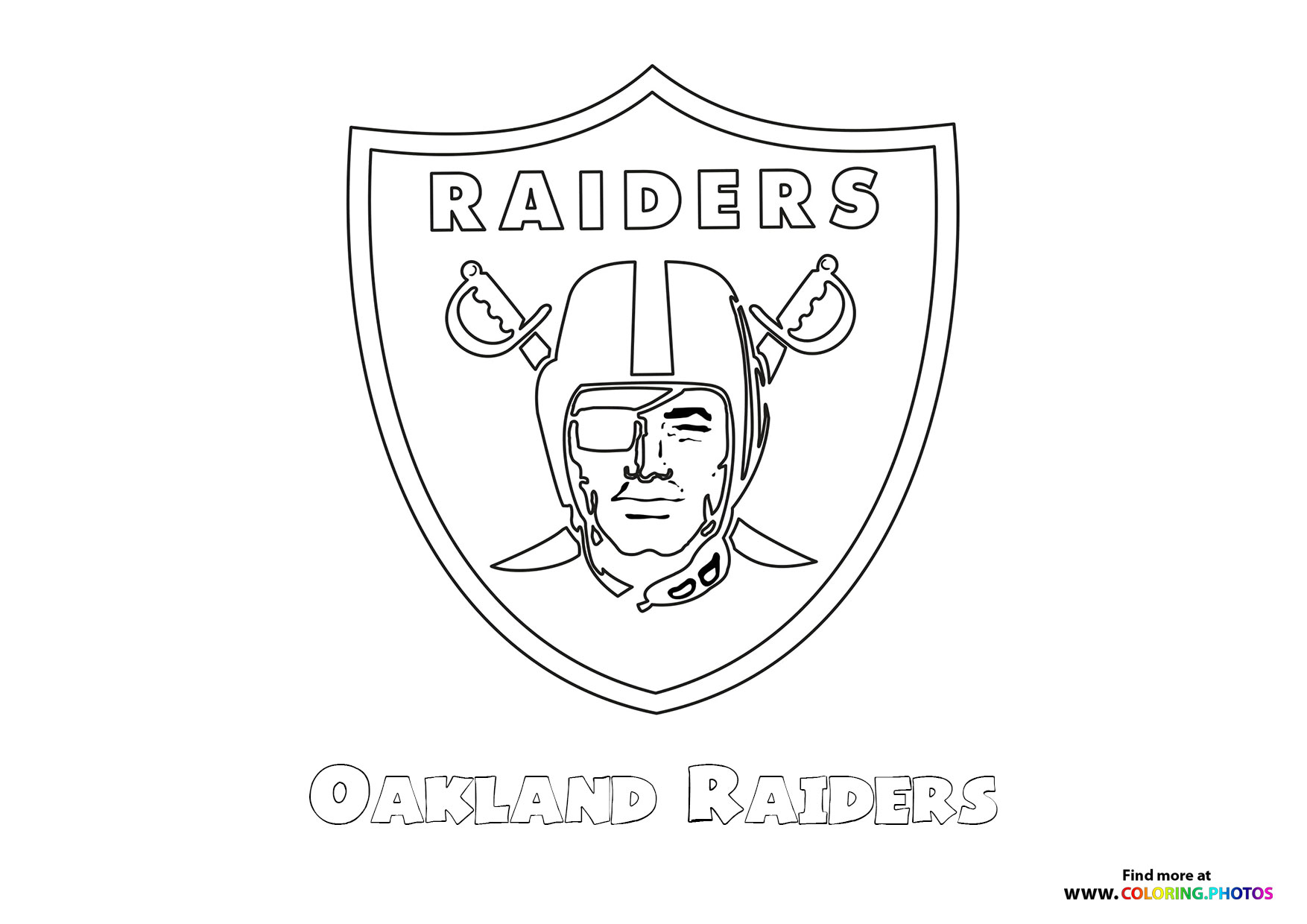Oakland Raiders NFL logo coloring page