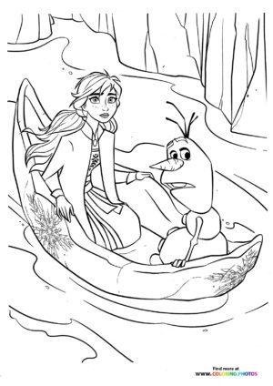 Olaf and Anna in a boat