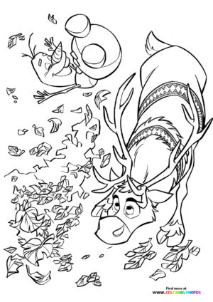 Bruni the Fire Spirit with Falling Leaves