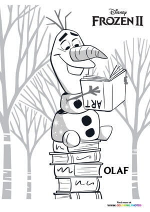 Olaf reading art books