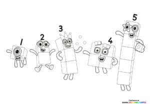 One to five Numberblocks