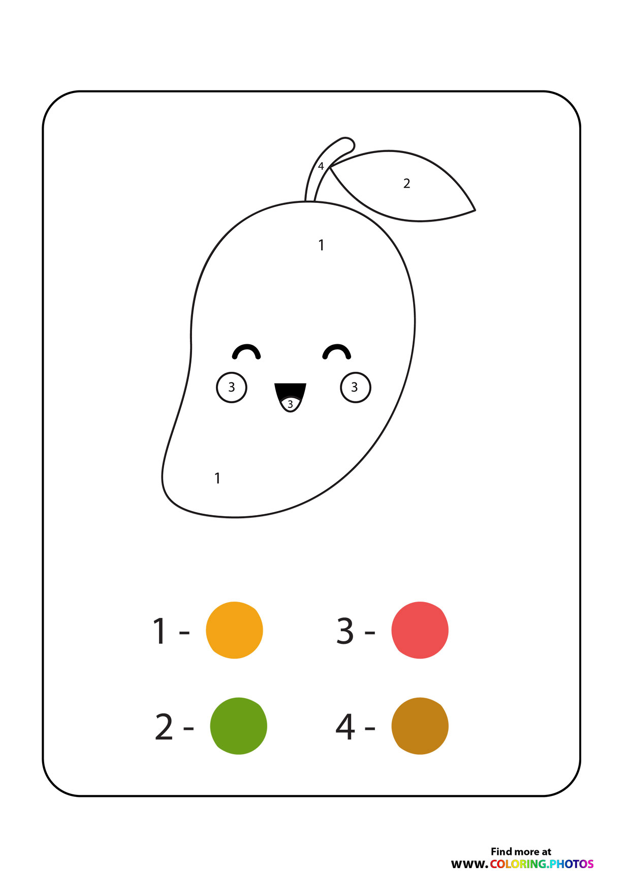 Pear color by numbers