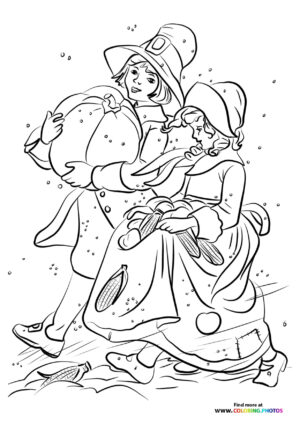 Pilgrim Mother with Children and Corn