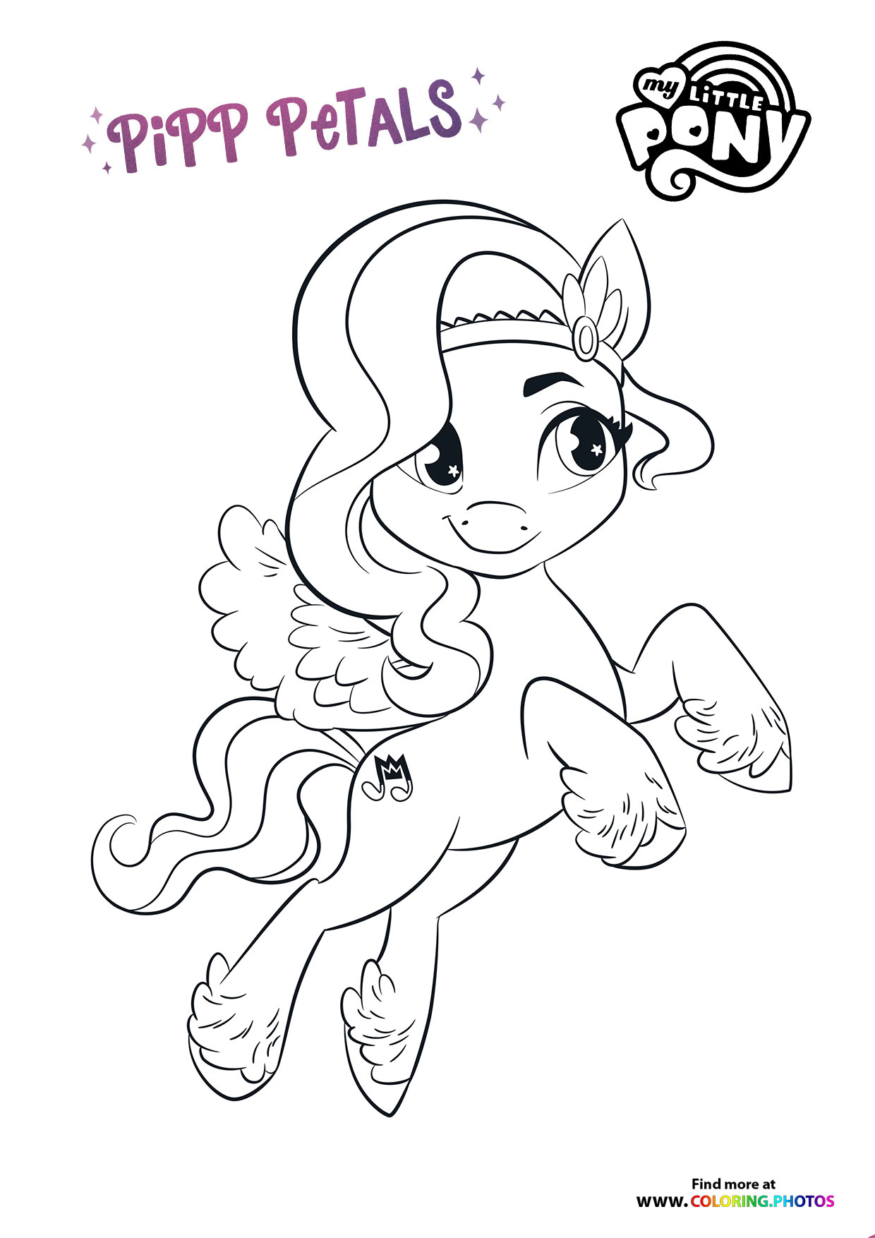 Pipp Petals jumping coloring page