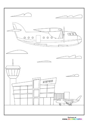 Plane over the airport