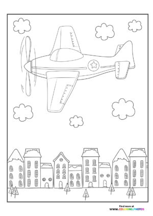 Plane over the city