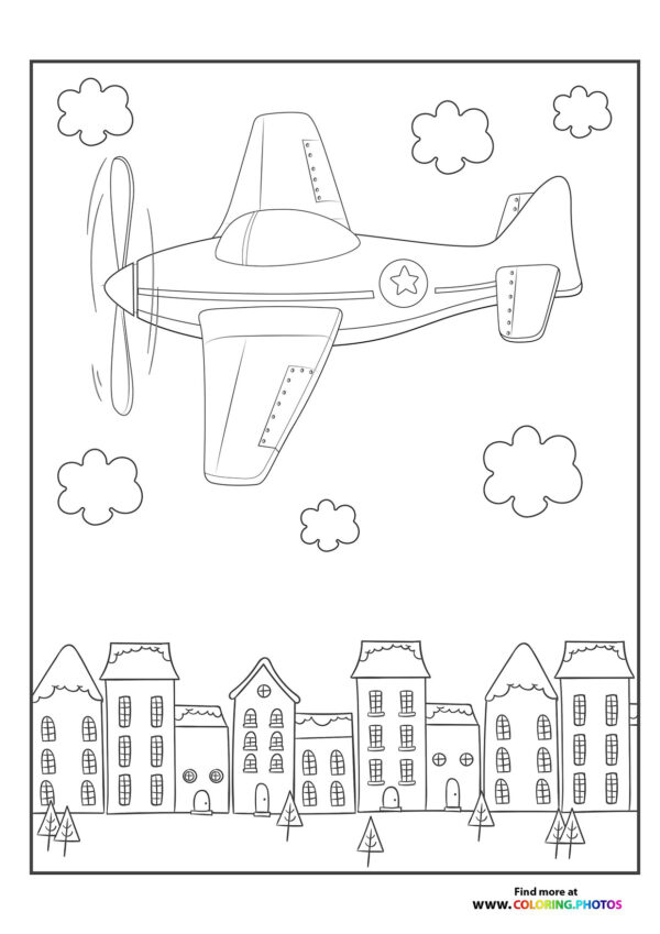 Plane over the city