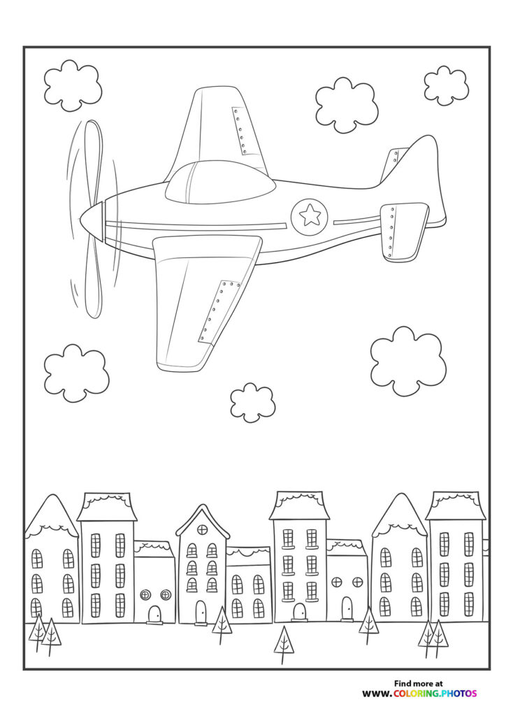 Plane over the city