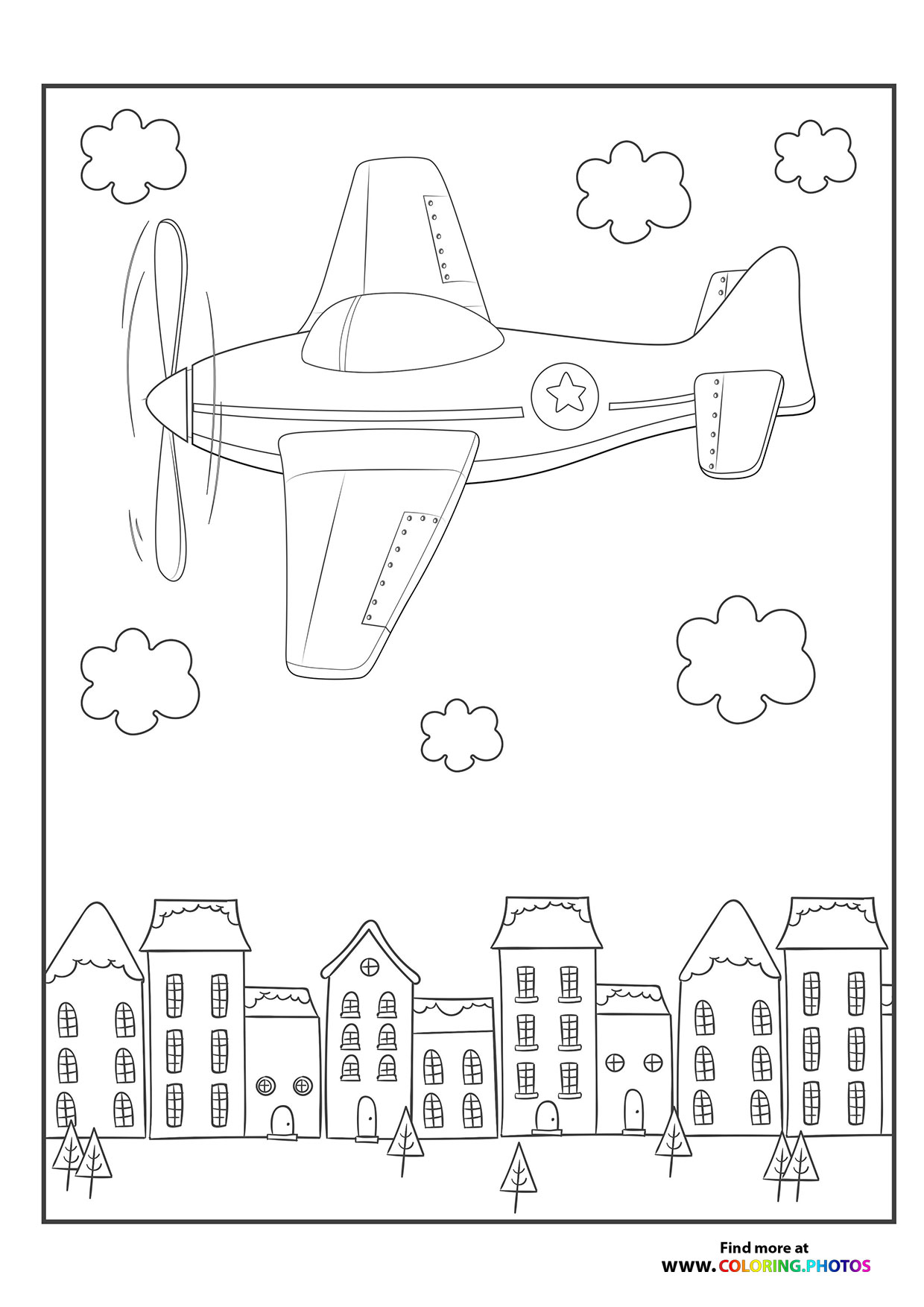 Plane over the city