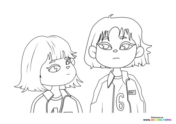 Player 067 Squid game coloring page