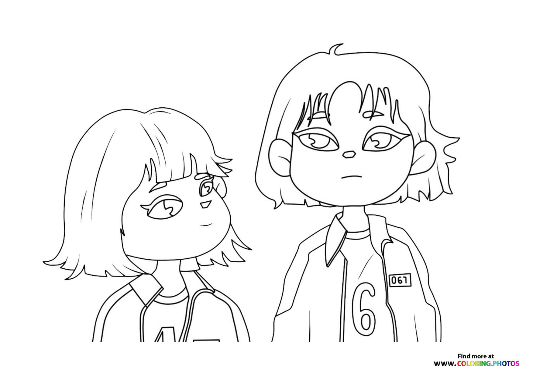 Player 067 Squid game coloring page