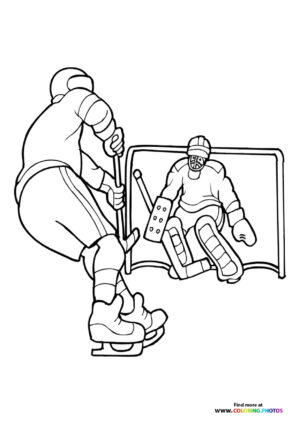 Playing ice hockey