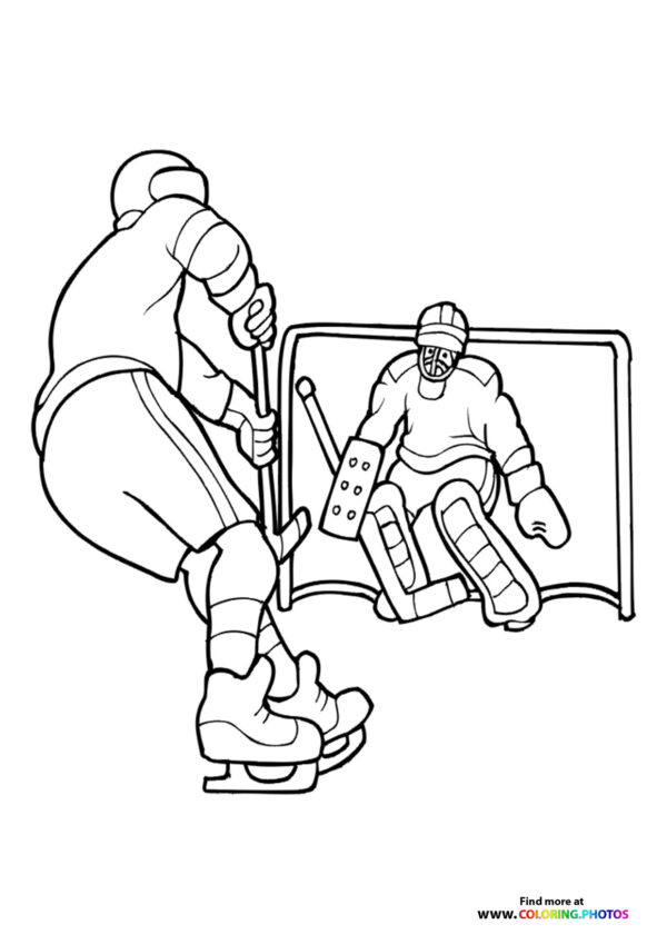 Playing ice hockey