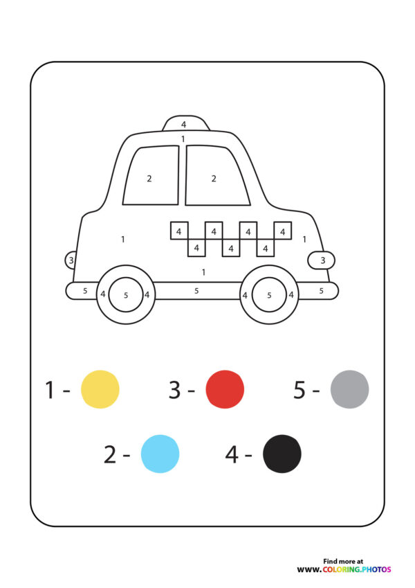 Police car color by numbers