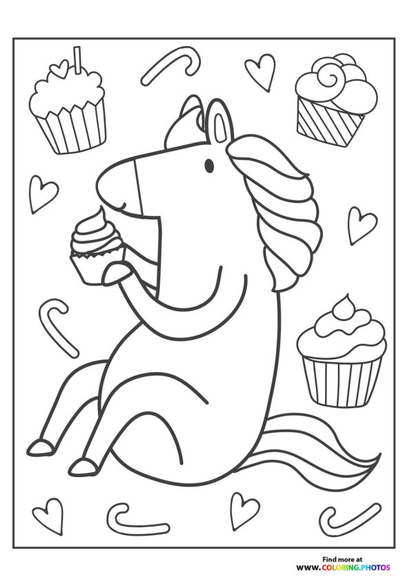 Ponay eating cupcake