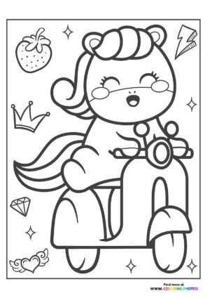 Pony on scooter