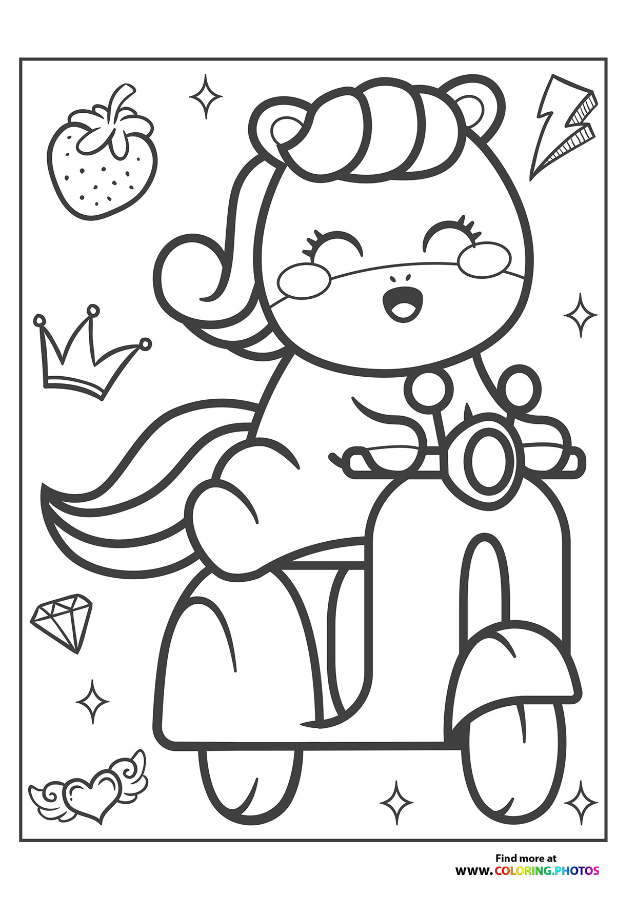 Pony on scooter