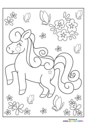 Pony with buterflys