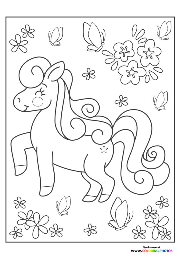 Pony with buterflys