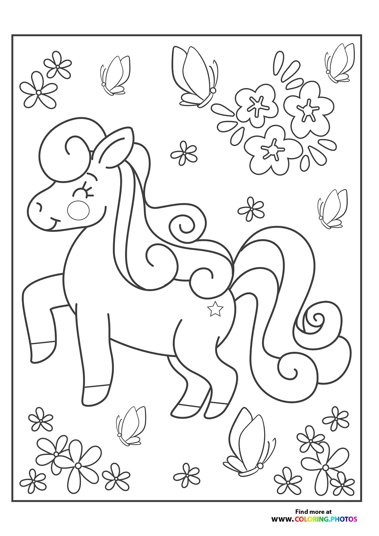Pony with buterflys