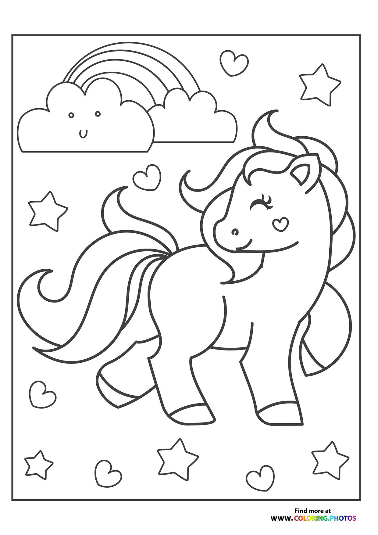 Pony with clouds