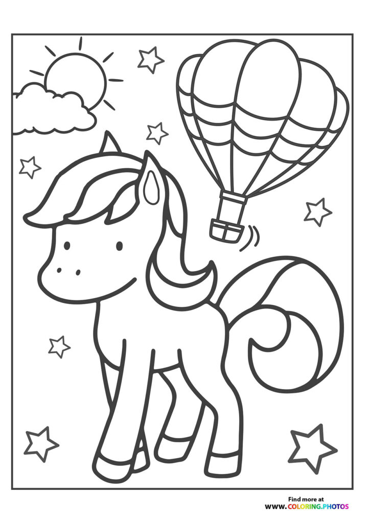 Pony with hot balloon