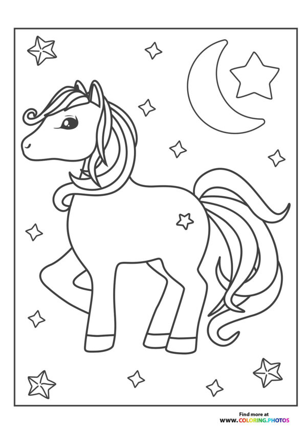 Pony with moon