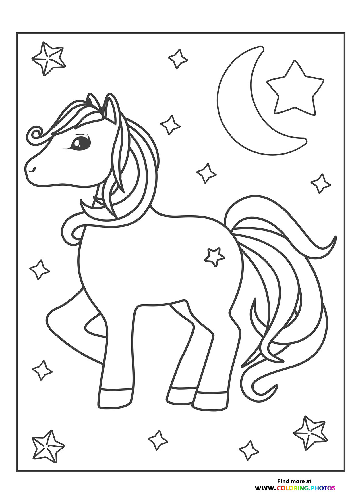 Pony with moon