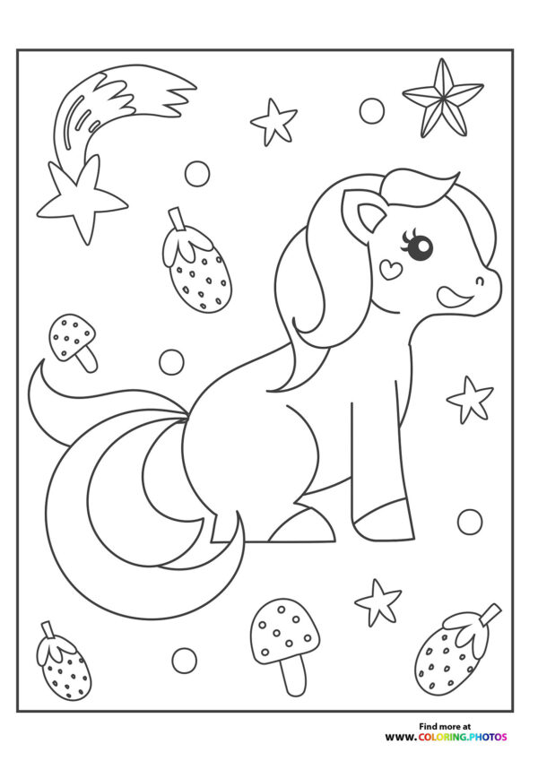 Pony with mushrooms