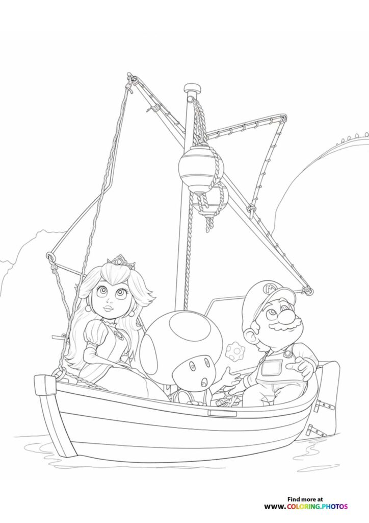 Mario Characters Sailing in a Boat