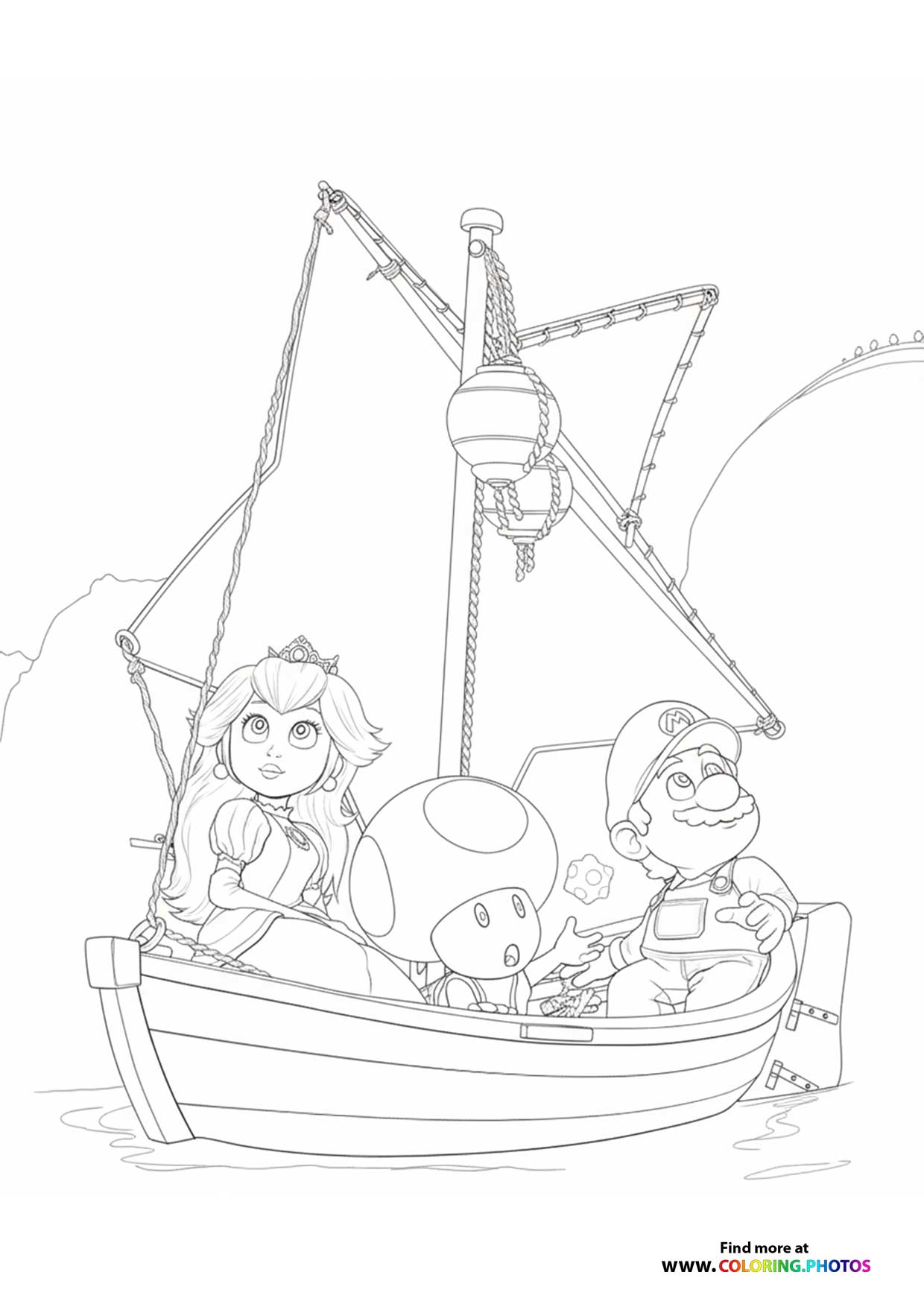 Mario Characters Sailing in a Boat