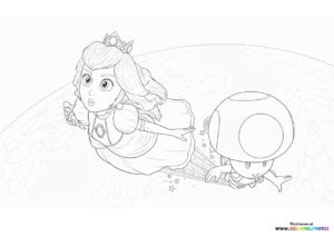 Princess Peach and Toad in Space