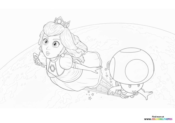 Princess Peach and Toad in Space
