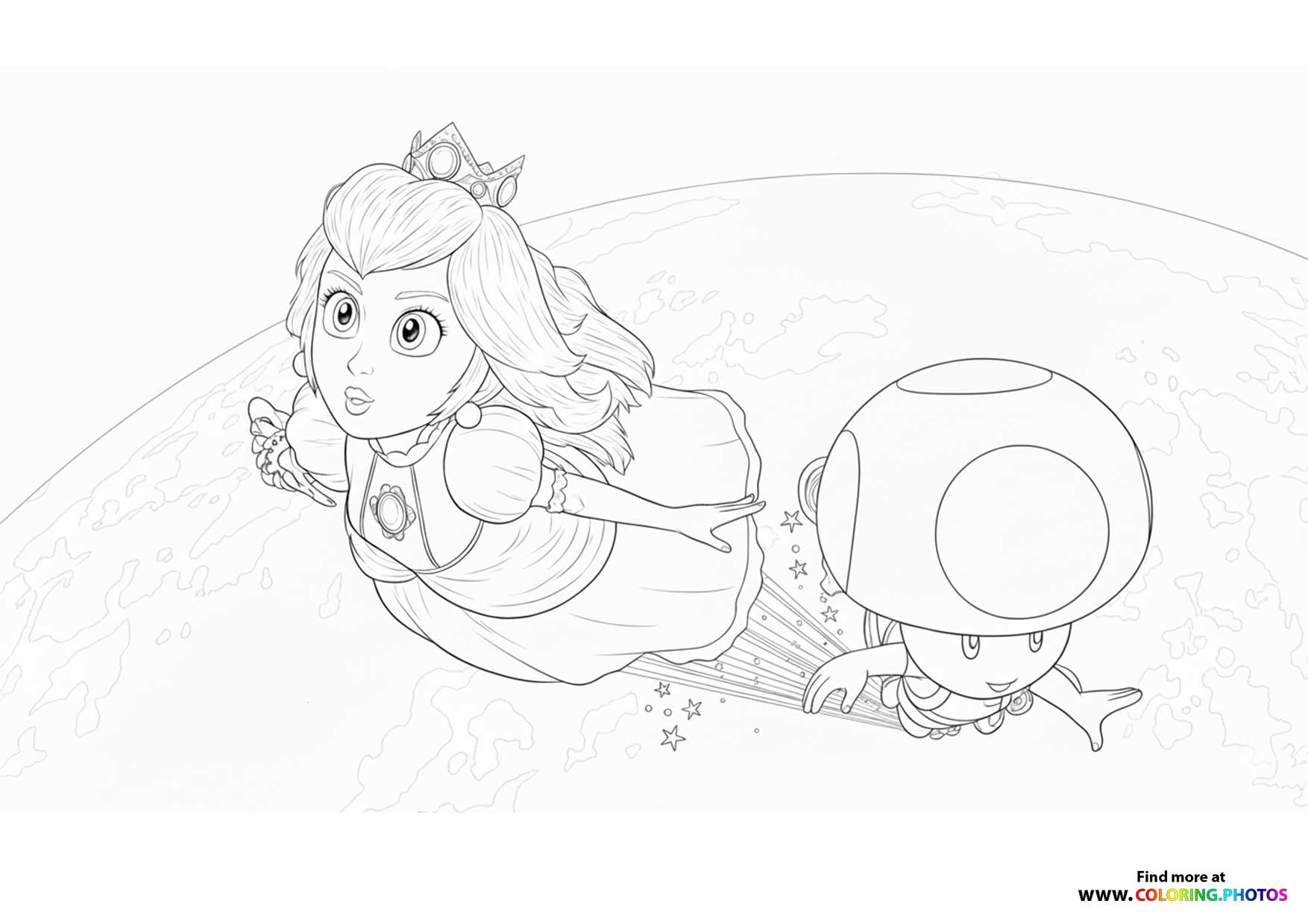 Princess Peach and Toad in Space