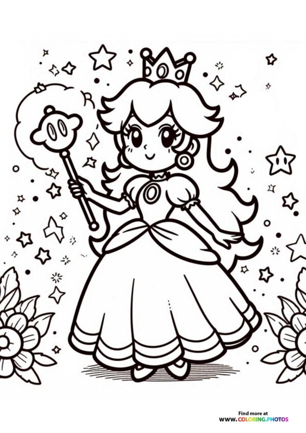 Princess Peach with a wand
