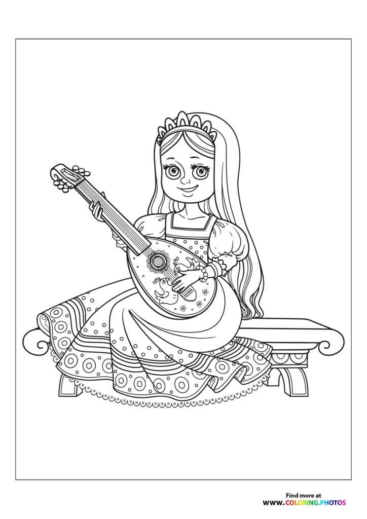 Princess playing guitar