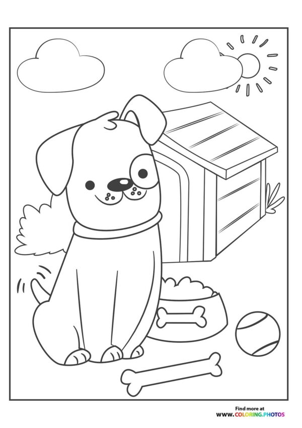 Puppay in front of his house