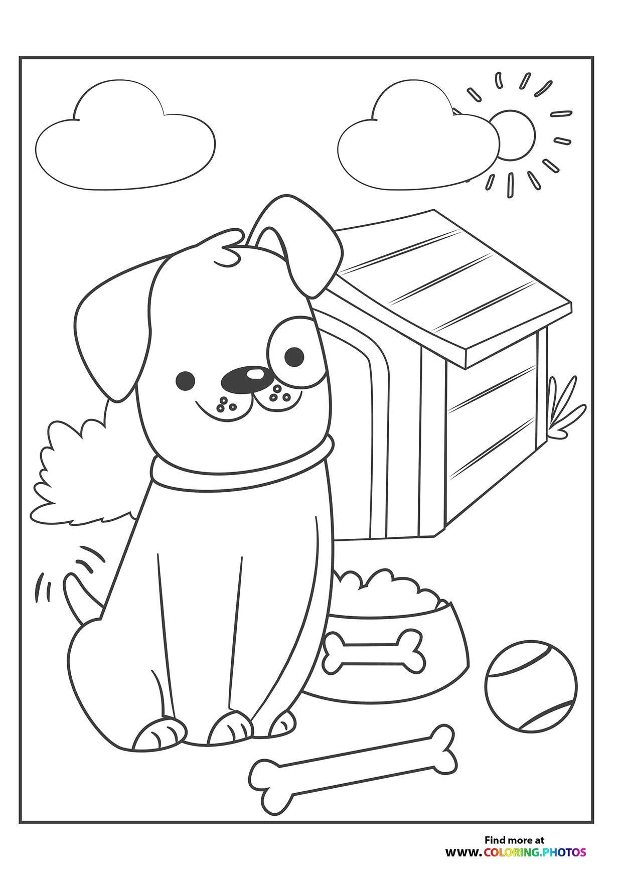 Puppay in front of his house
