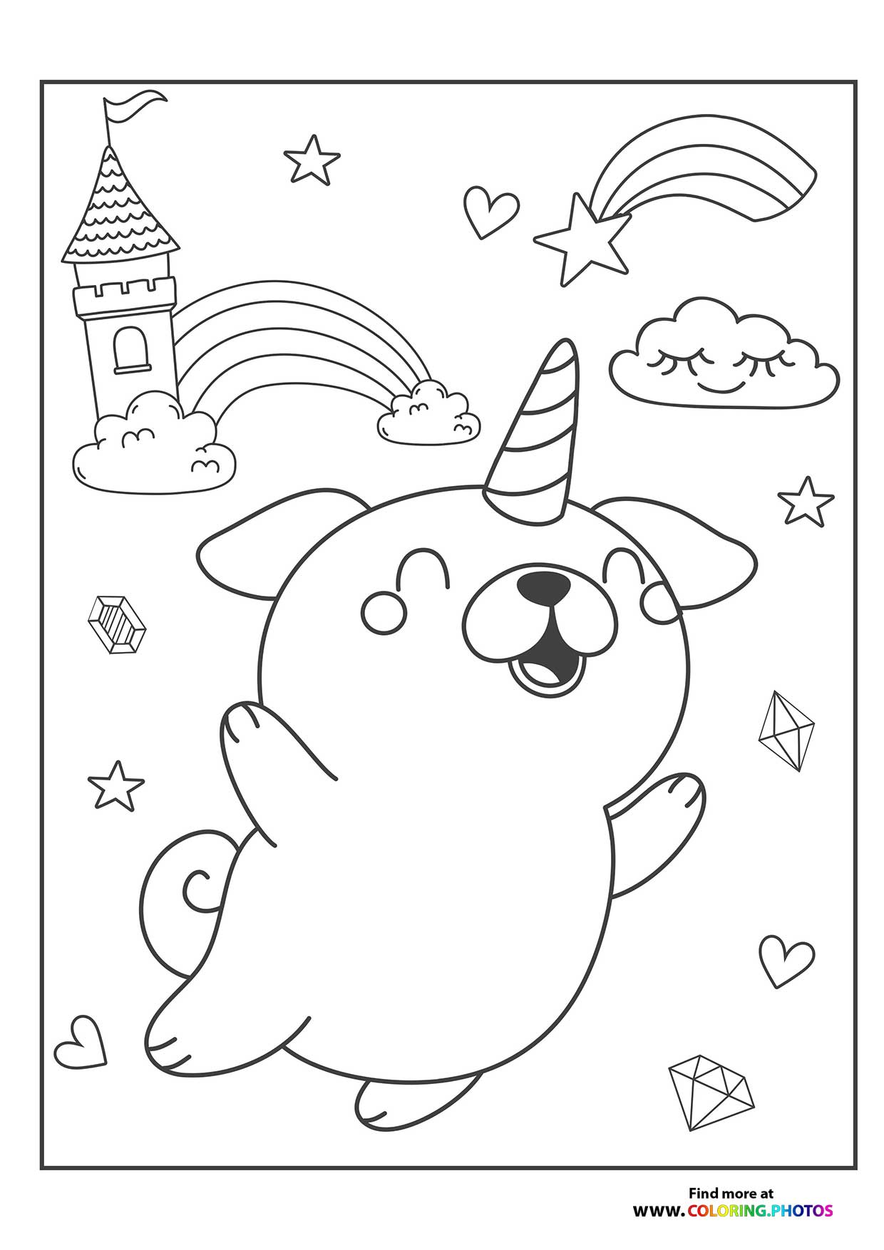 Puppay with a horn