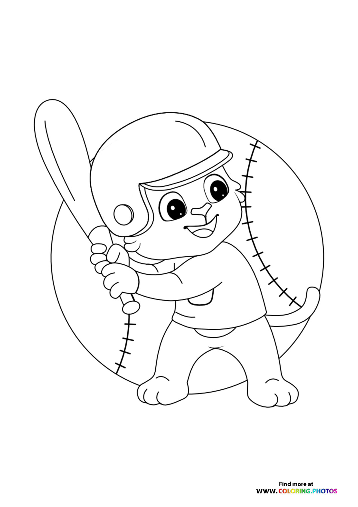 Puppy playing baseball
