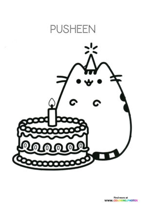 Pusheen with Birthday Cake