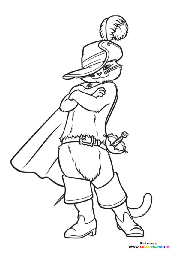 Puss in Boots with Cape and Feathered Hat