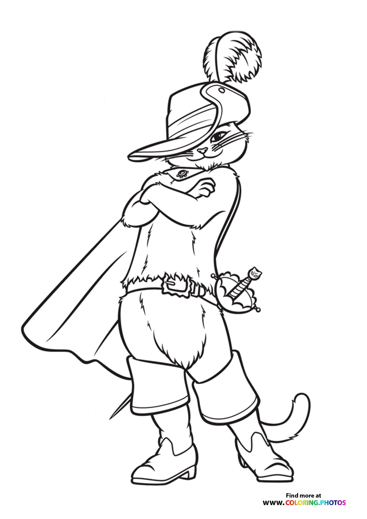 Puss in Boots with Cape and Feathered Hat