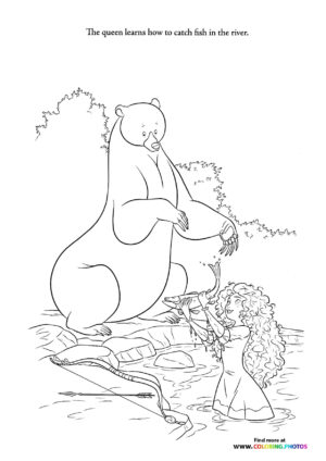 Queen and Bear Fishing in the River