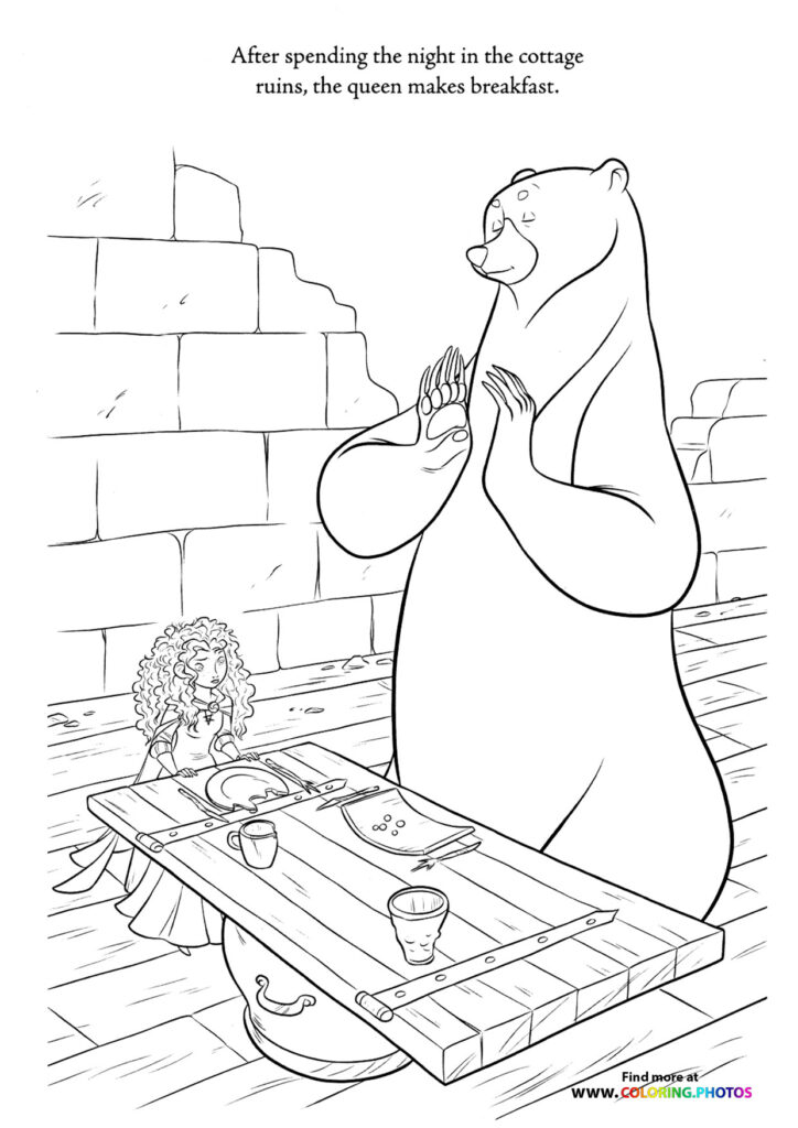 Queen Elinor in bear form coloring page