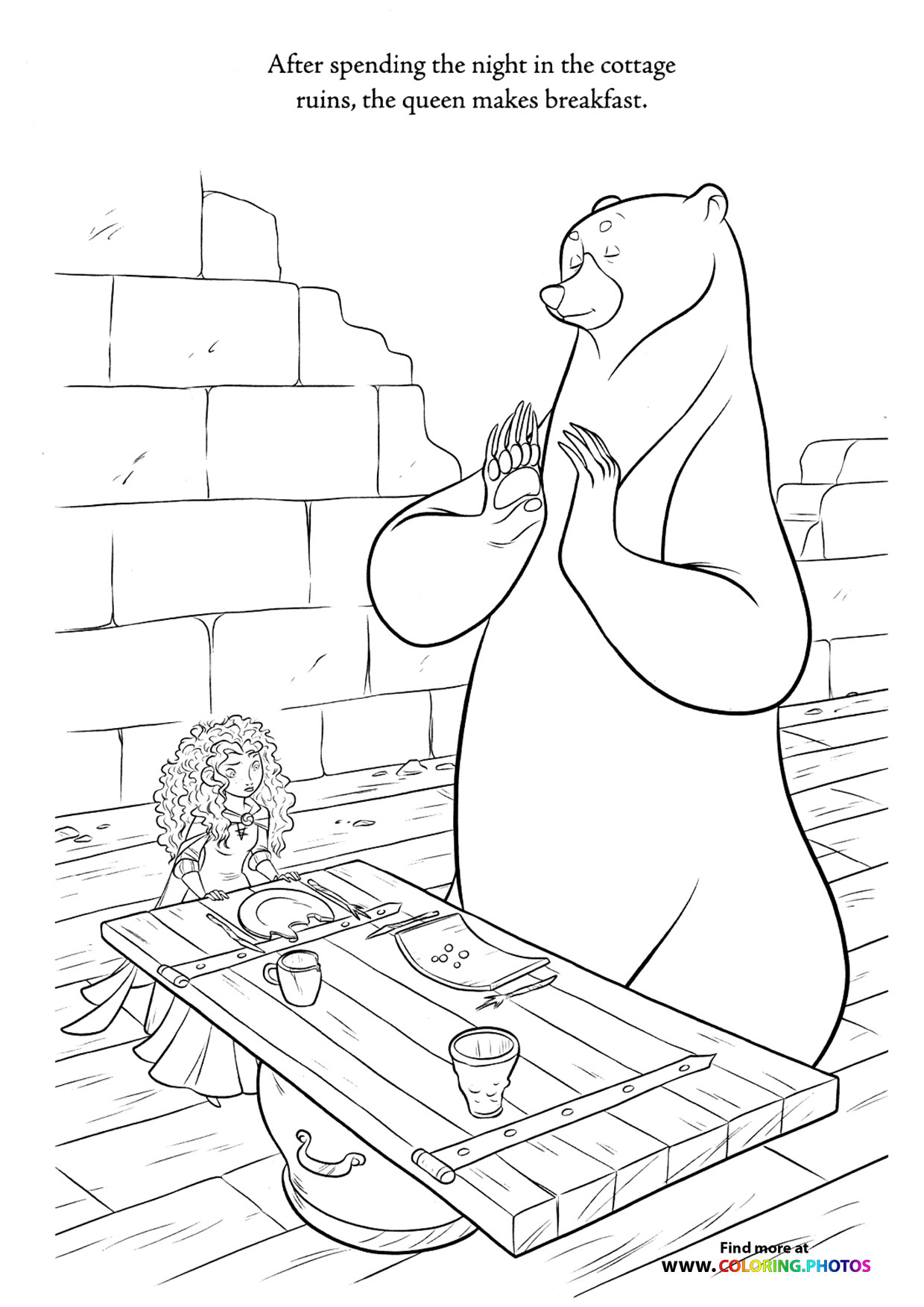 Queen Elinor in bear form coloring page