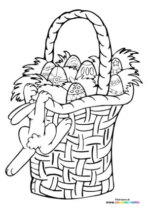 Easter Basket with Eggs and Bunny