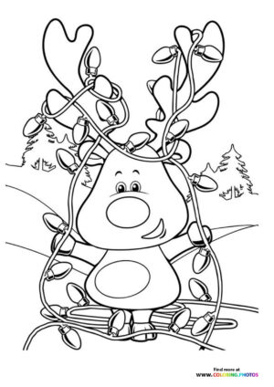 Reindeer Wrapped in Christmas Lights
